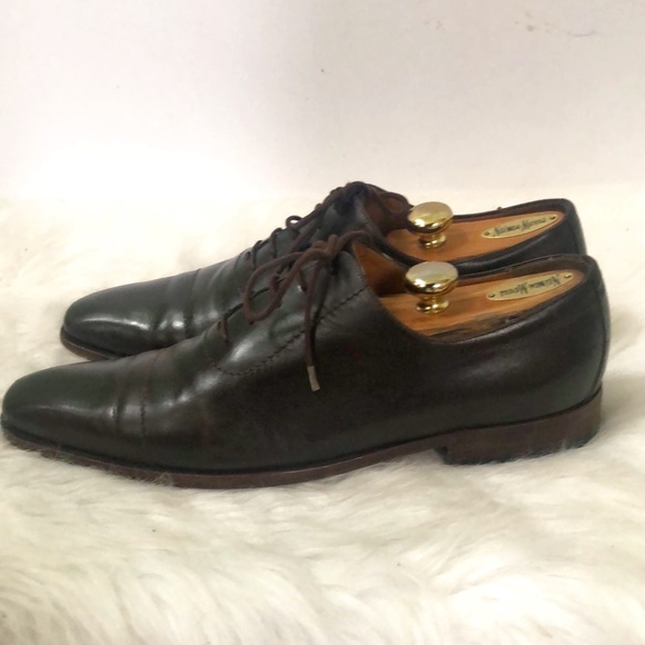 Gucci Authentic Mens Brown Leather Almond Toe Lace Up Oxford Dress Shoes Sz 10.5 - Picture 6 of 10